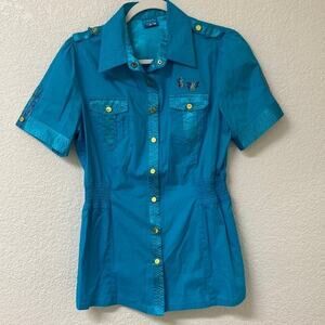 Coogi Y2K Button down Top Large